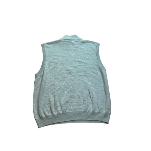 Orvis Men's Size XXL 1/4 Zip Sweater Vest Sage 100% Merino Wool Golf - Preppy - Picture 4 of 7